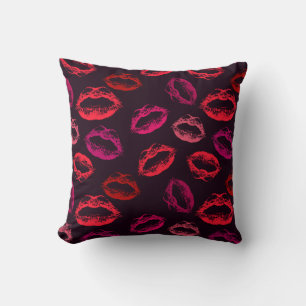 Red lips print seamless pattern cushion
