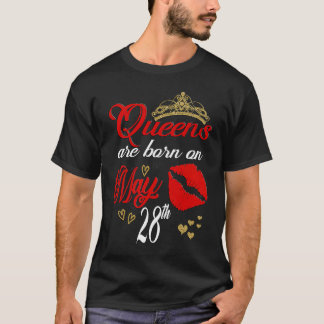 Red Lips Queens are Born on May 28th Gemini Birthd T-Shirt
