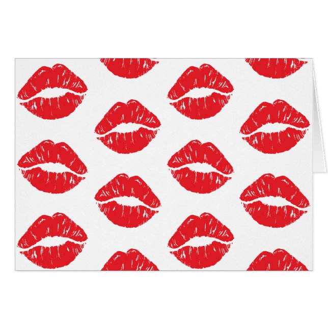 Red Lips, Red Lipstick, Kiss, Pattern Of Lips (Front Horizontal)