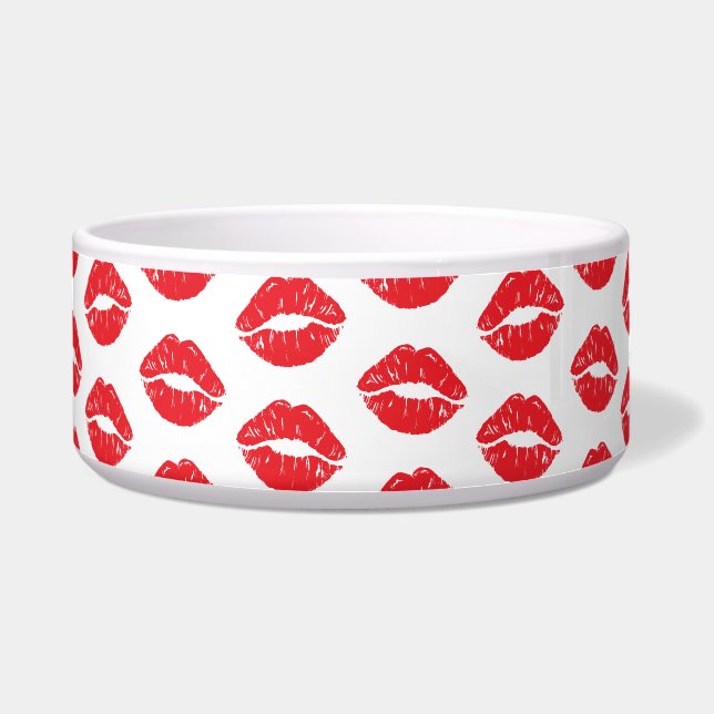 Red Lips, Red Lipstick, Kiss, Pattern Of Lips (Front)