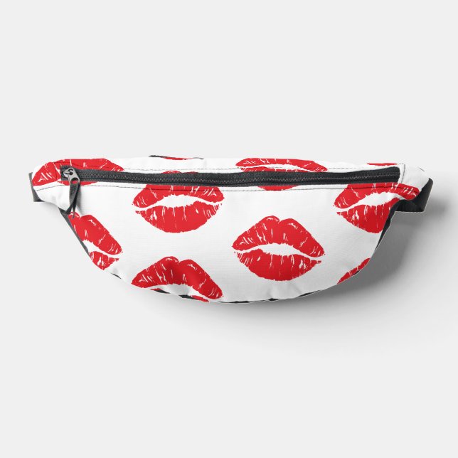 Red Lips, Red Lipstick, Kiss, Pattern Of Lips Bum Bags (Lay Down)