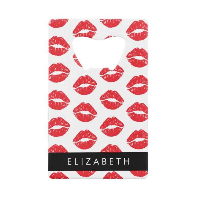Red Lips, Red Lipstick, Pattern Of Lips, Your Name (Front)
