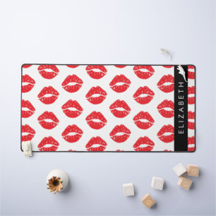 Red Lips, Red Lipstick, Pattern Of Lips, Your Name Desk Mat