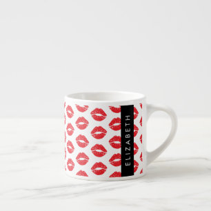 Red Lips, Red Lipstick, Pattern Of Lips, Your Name Espresso Cup
