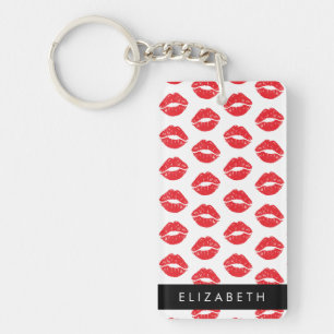 Red Lips, Red Lipstick, Pattern Of Lips, Your Name Key Ring