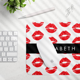 Red Lips, Red Lipstick, Pattern Of Lips, Your Name Mouse Mat