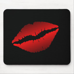 red lips rotated mouse mat