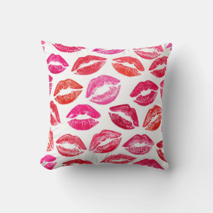 Red lips set, white background. cushion