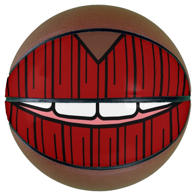 Red Lips Smile Basketball (Front)