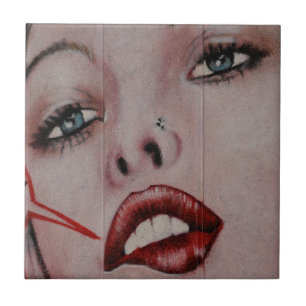 Red lips tile