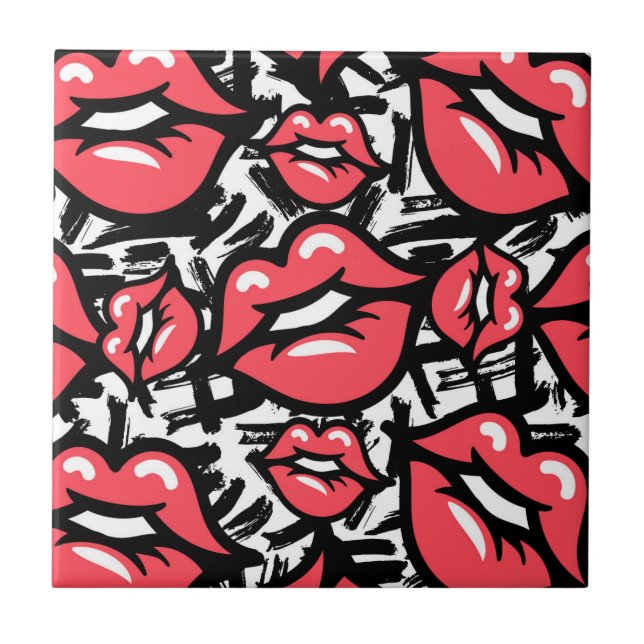 Red Lips Tile (Front)