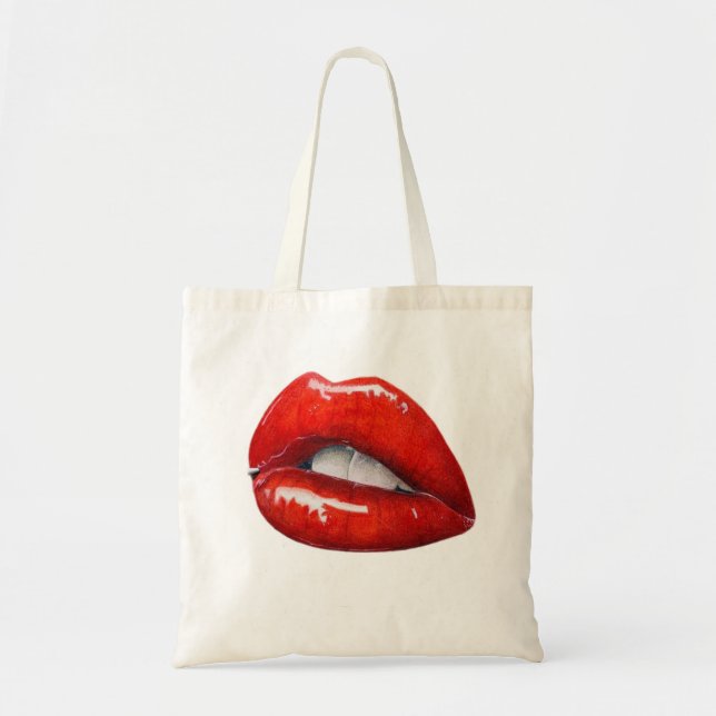 Red Lips Tote Bag (Front)