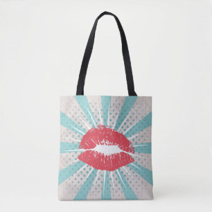 Red lips tote bag
