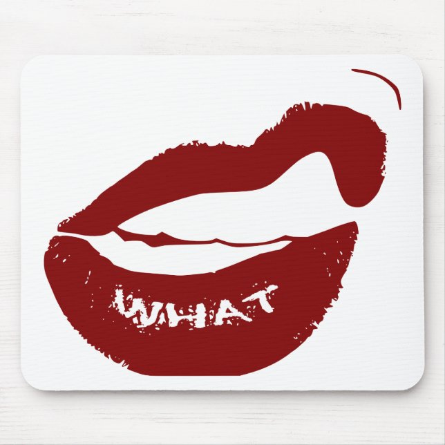 Red Lips What Grr grit teeth Mouse Mat (Front)