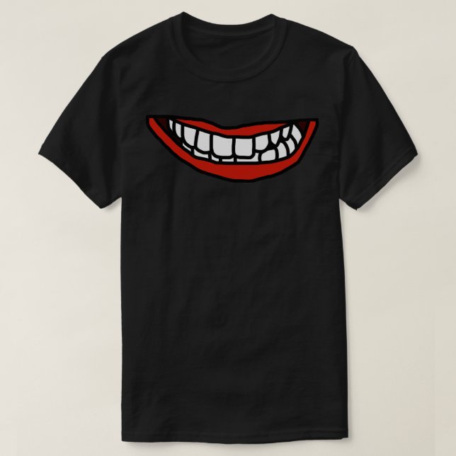 Red Lips White Teeth Mouth T-Shirt (Design Front)