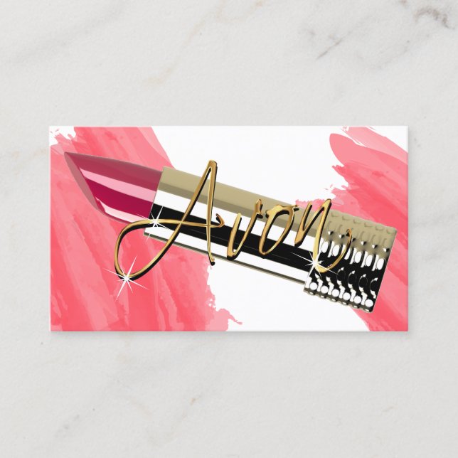 Red Lipstick and Gold  Business Card (Front)