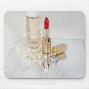 Red Lipstick and Jewellery Mouse Mat