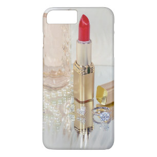 red lipstick and jewellery on mirror iPhone 8 plus/7 plus case