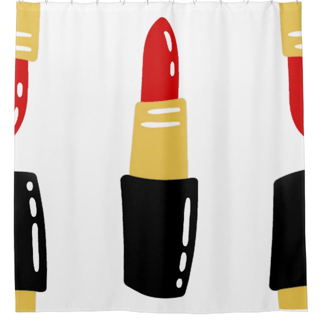 red lipstick bullets shower curtain (Front)