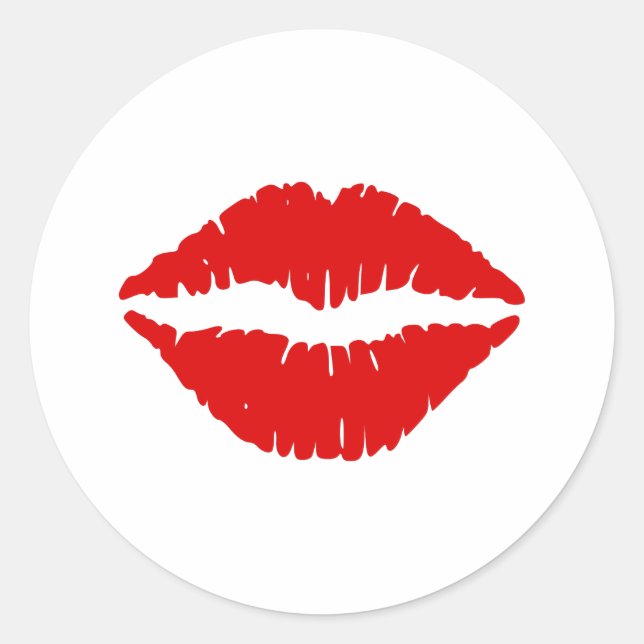 Red Lipstick Classic Round Sticker (Front)