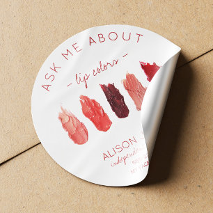 Red lipstick colours swatches ask me promotional classic round sticker