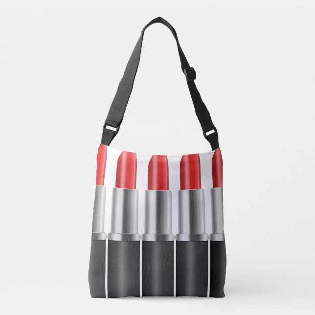Red lipstick. crossbody bag (Front)