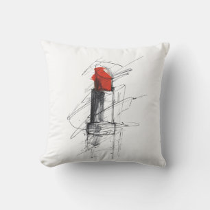 Red Lipstick Illustration – Minimalist Makeup Cushion
