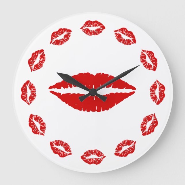 Red Lipstick Kiss Clock (Front)