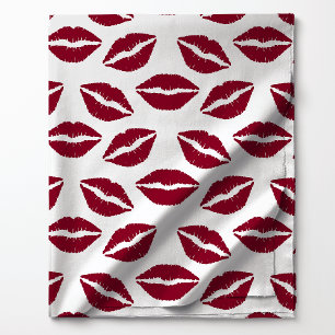 Red Lipstick Kiss Mark Fabric