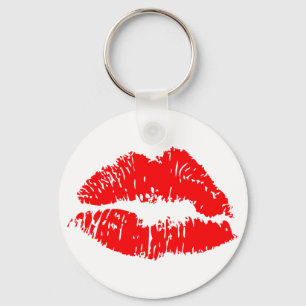 Red Lipstick Kiss Mark Key Ring
