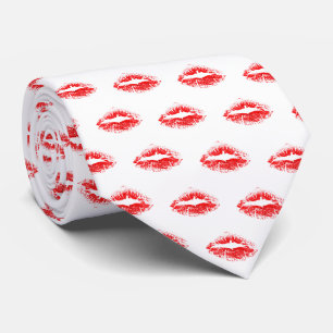 Red Lipstick Kiss Pattern Tie