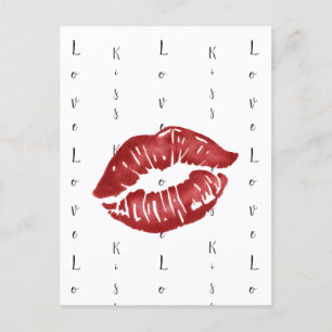 red lipstick kiss Postcard