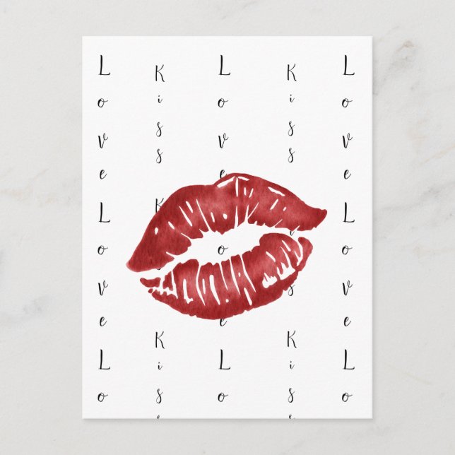 red lipstick kiss Postcard (Front)