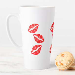 Red Lipstick Kiss, Romantic Ceramic Coffee Latte Mug