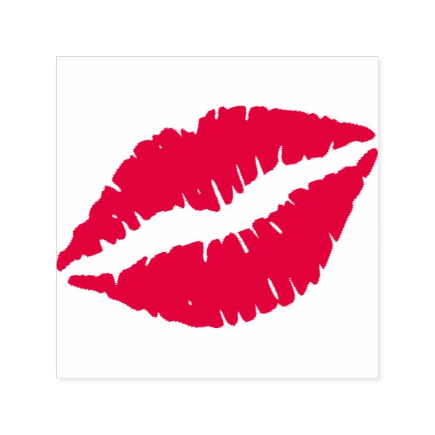 Red Lipstick kiss Self inking Stamp Zazzle