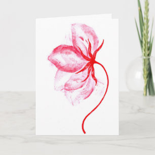 Red Lipstick Kisses Flower Romantic Greeting Card