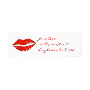Red Lipstick Lips Kiss Print Valentine's Day Love