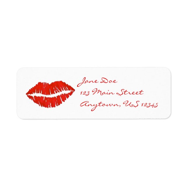Red Lipstick Lips Kiss Print Valentine's Day Love (Front)