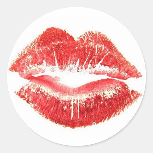 Image of Red Lipstick Lips Kiss Sticker