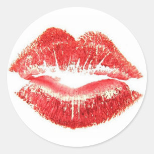 Red Lipstick Lips Kiss Sticker
