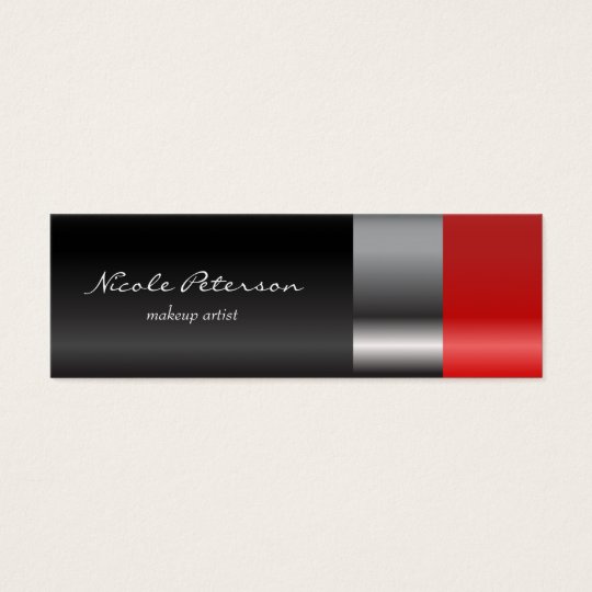 Red lipstick Makeup Appointment Reminder Mini Business Card