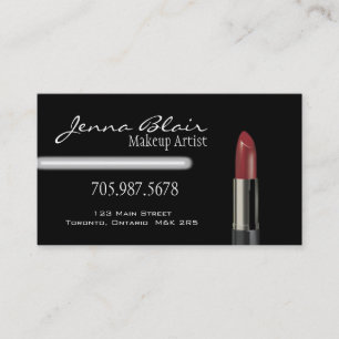Red Lipstick Makeup Artist Business Card