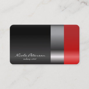 Red lipstick - makeup artist business card