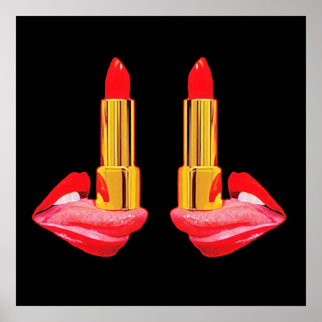 Red Lipstick on The Tongue Poster (Front)