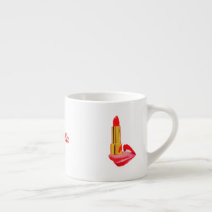 Red Lipstick on The Tongue with Personalisation Espresso Cup