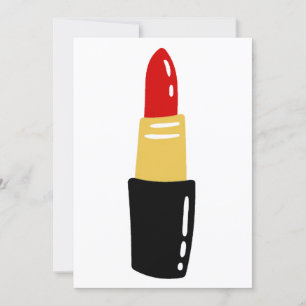 red lipstick print invitation