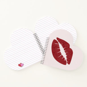 Red Lipstick Print Notebook