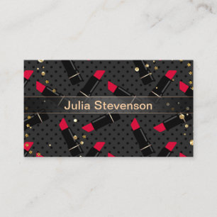 Red lipstick, retro business card
