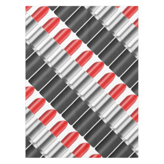 Red lipstick. tablecloth