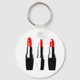 Red Lipstick Tubes Key Ring